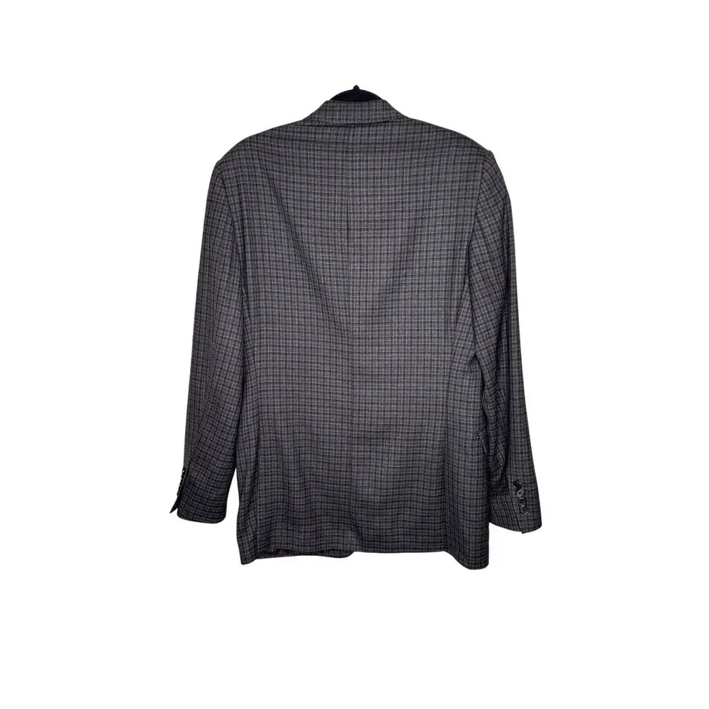 Ralph by Ralph Lauren Blazer Jacket Mens 42R Slim Fit Brown Blue Check Lined